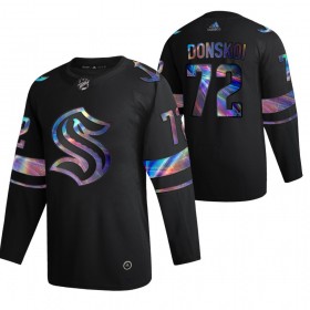 Seattle Kraken Joonas Donskoi 72 2021-22 Iriserend holografisch Zwart Authentic Shirt - Mannen